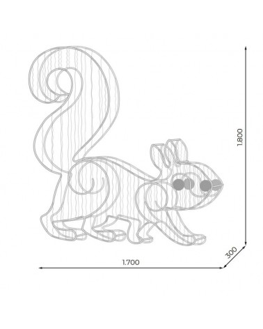 Figura luminosa ardilla 3D 24V de 180cms
