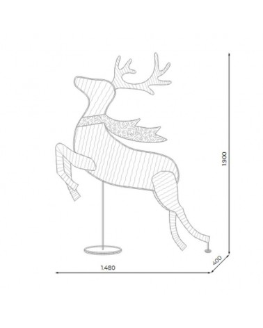 Figura Navideña Reno ciervo LED 3D saltando IP65 baja tensión 24V
