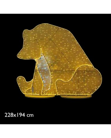 Figura luminosa oso 24V de 194cms especial para parques y jardines