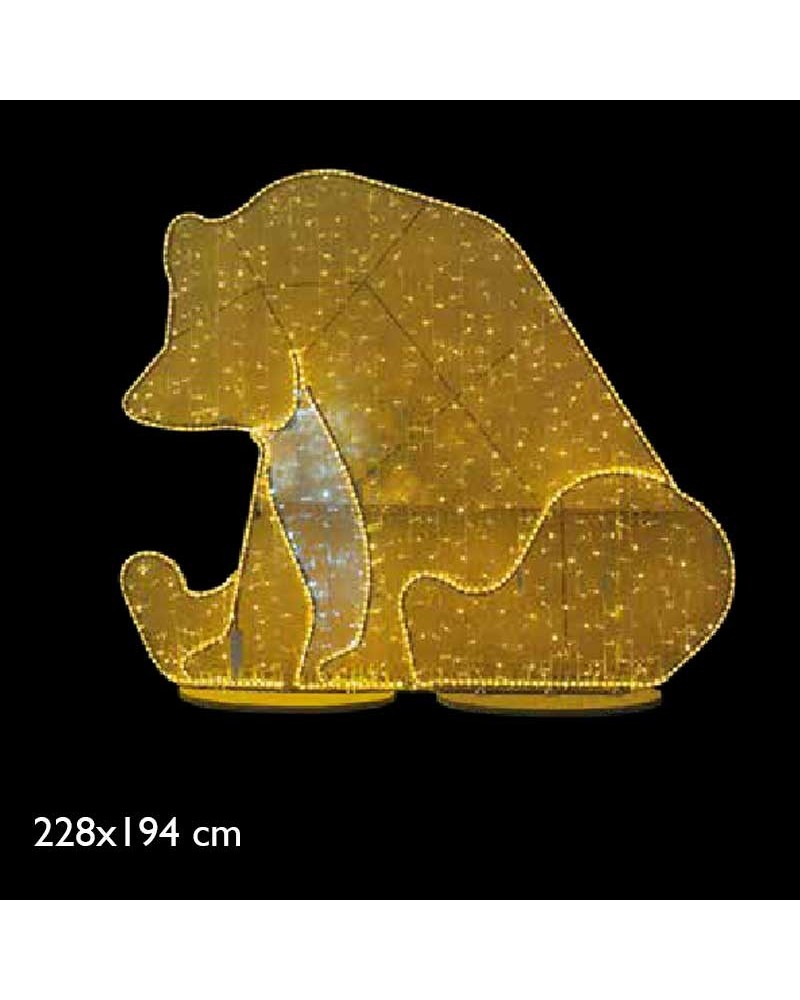 Figura luminosa oso 24V de 194cms especial para parques y jardines