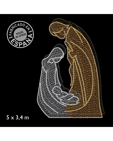 3D LED Christmas Nativity Scene with 3 Giant Figures