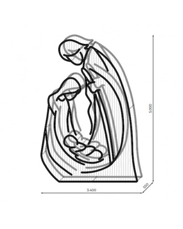 3D LED Christmas Nativity Scene with 3 Giant Figures