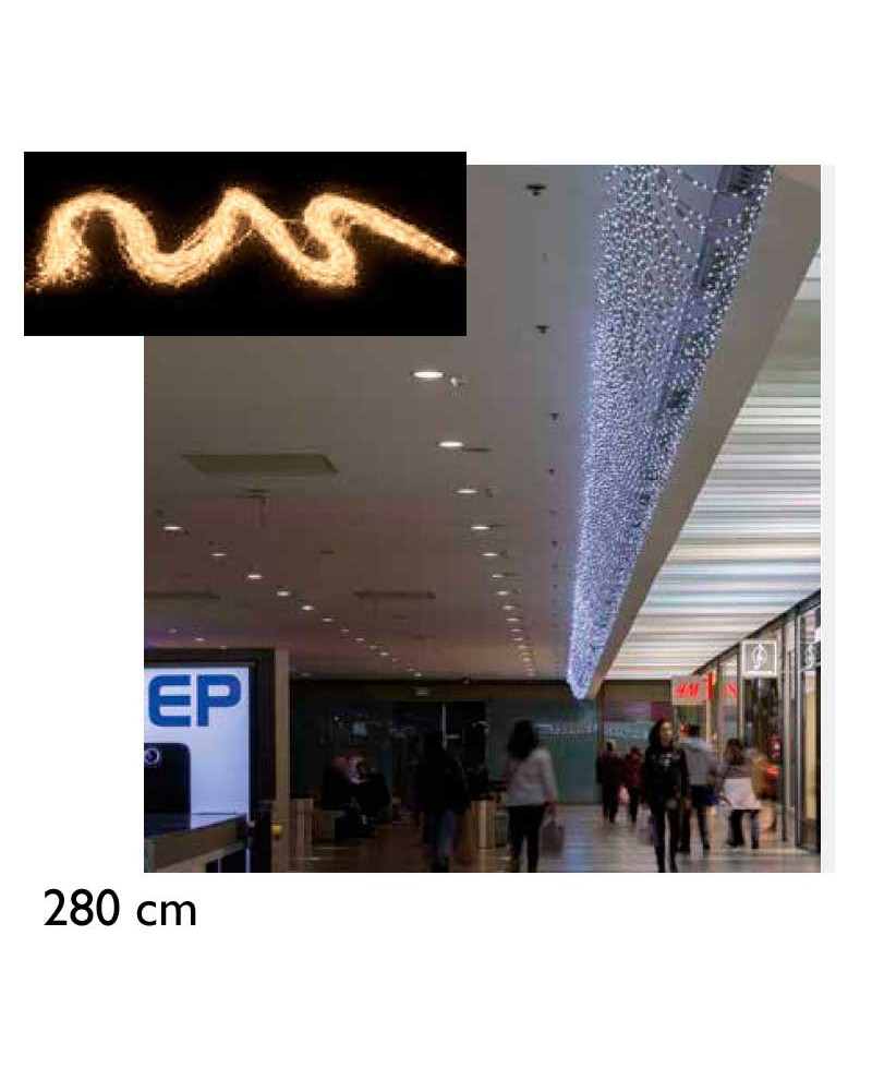 Cola de 2240 LEDs IP44 40 tiras 280cms 24V luz cálida