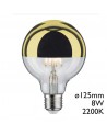 Bombilla Globo 125 mm Cúpula Espejo dorado filamentos LED E27 8W 2200K