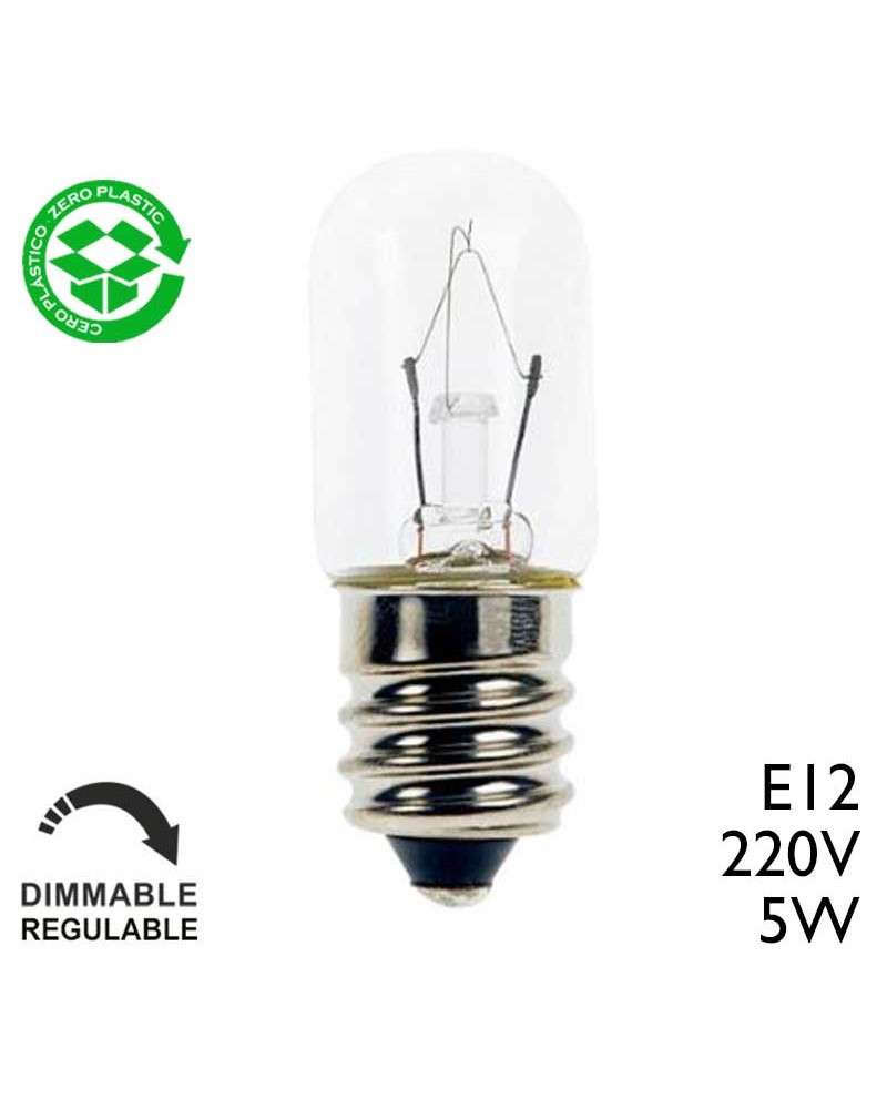 220V 5W E12 incandescent tubular lamp 34mm