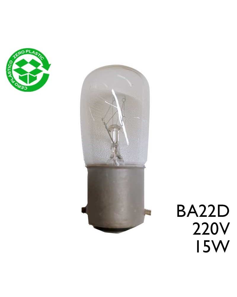 Lámpara tubular de navegación 15W 220/240V BA22D