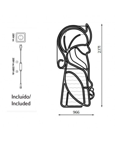 Figura Navideña Rey Mago Baltasar 0,96x2,17 metros apto para exteriores