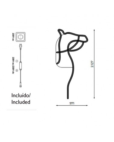 LED Christmas CAMEL figure 0,97x2,12 meters suitable for outdoor