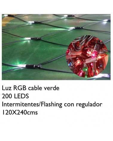 Net 200 RGB incandescent lights with regulator 120x240cms.
