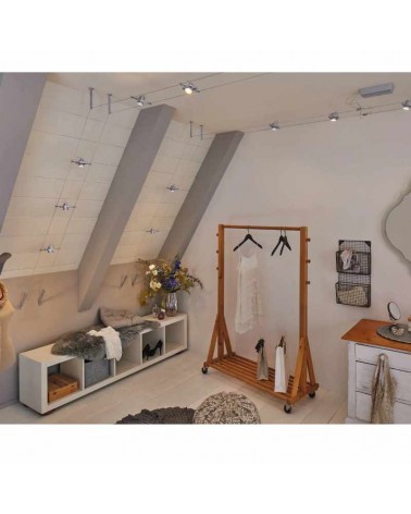 Sistema de cable marco cuadrado nickel mate 5 focos máx. 10W GU5.3 DC