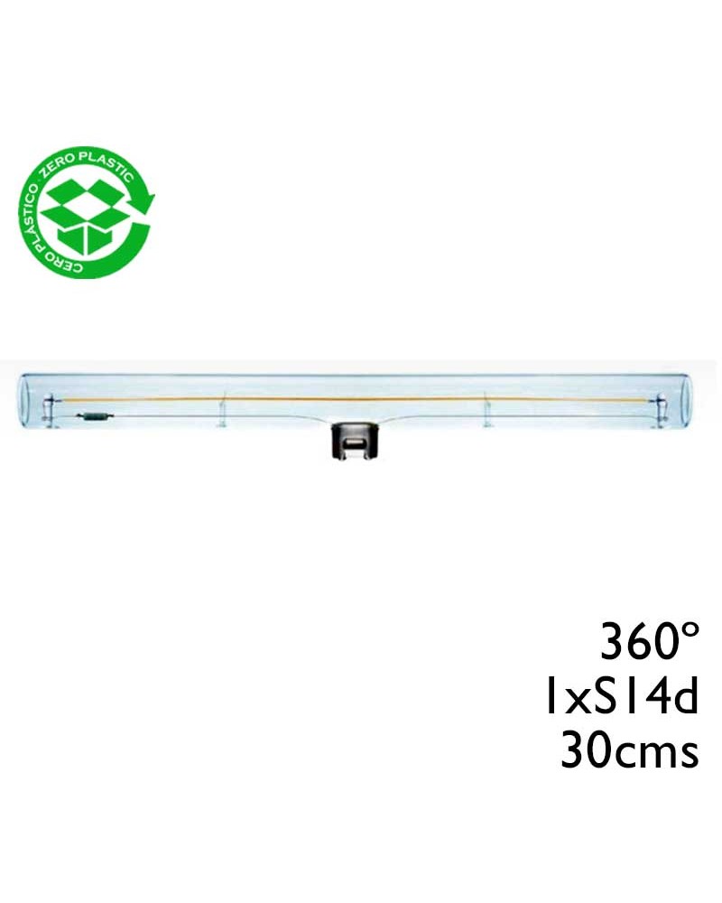 Linestra filamento LED 1800K 30x300mm. LED 3W 1xS14d luz muy cálida cálida
