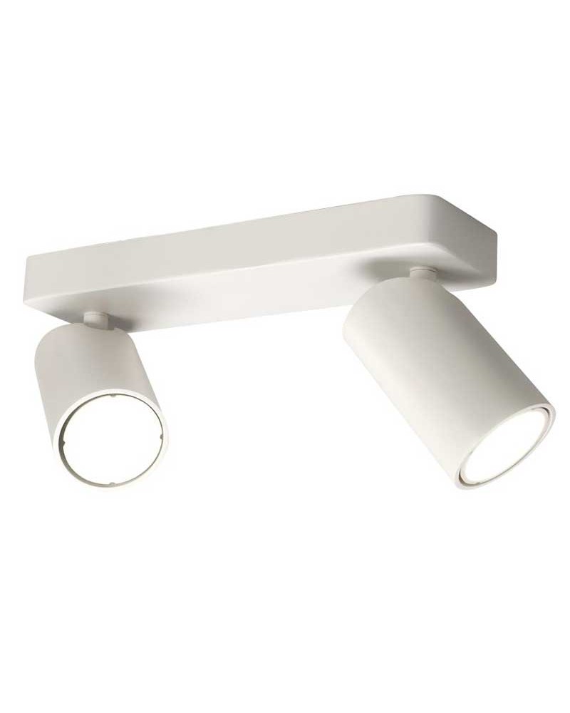 Regleta 2 focos 25cm de aluminio acabado negro o blanco GU10