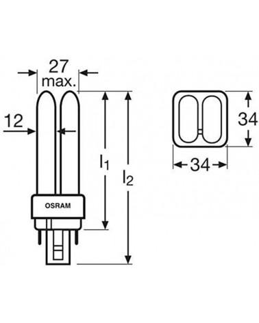 Bombilla PL-C 26W 4 PIN G24q 2700K OSRAM