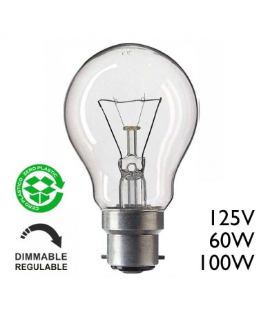 125V Ba22D Clear Standard Bulb 100W 60W Ba22D