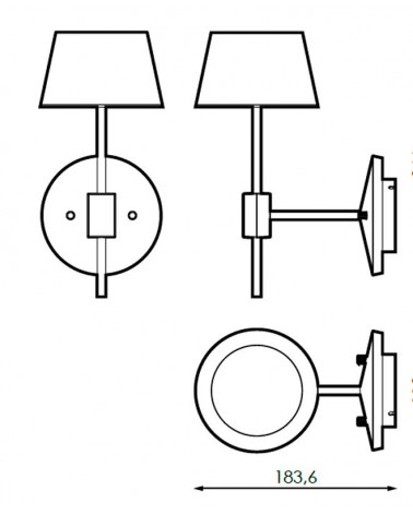 Aplique de exterior 8W pantalla negra 746lm 838lm 3000K 4000K