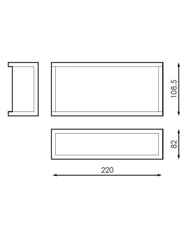 Aplique pared de exterior rectangular gris oscuro 22cm de aluminio LED 12W 3000K 4000K