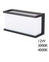Dark grey rectangular outdoor wall light 22cm aluminum LED 12W 3000K 4000K