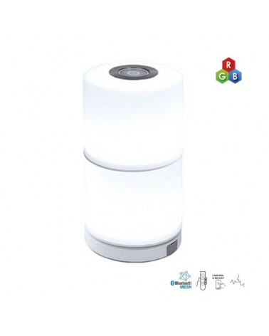 Portable LED lamp 2.3W white finish 8.5cm IP44 touch voice control RGB CCT 2700K-6500K