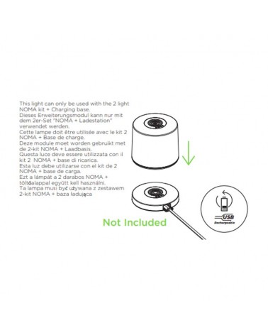 Módulo extension lámpara portátil LED 2,3W acabado blanco 8,5cm IP44 táctil control por voz RGB CCT 2700K-6500K