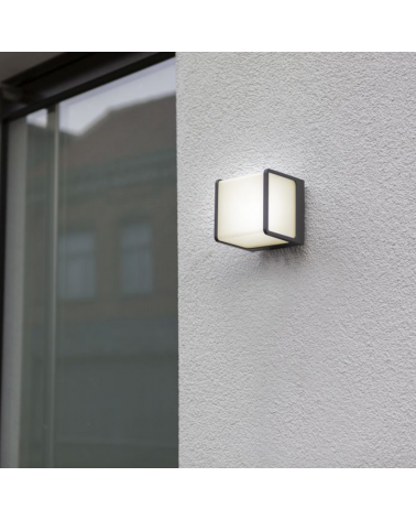 Dark grey outdoor wall lamp 11cm aluminum LED 14.5W 3000K