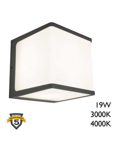 Aplique pared de exterior gris oscuro 15cm de aluminio LED 19W 3000K 4000K