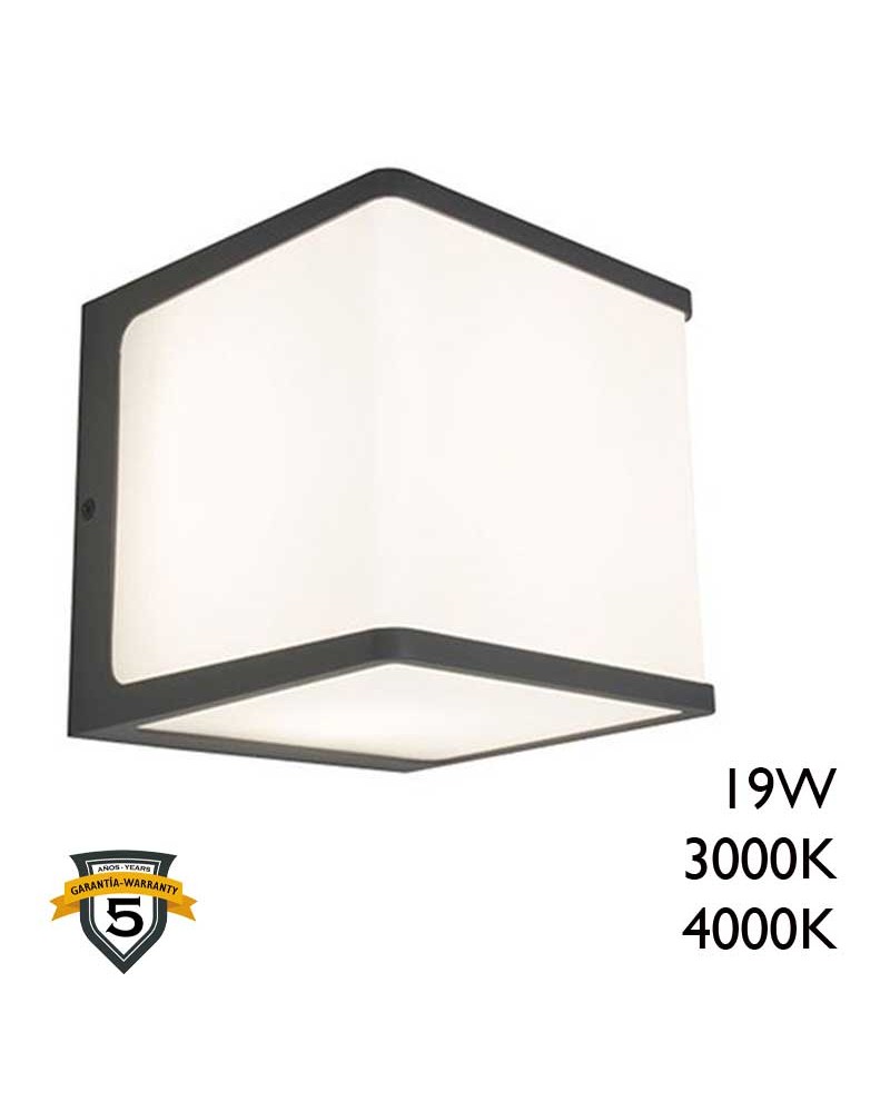 Aplique pared de exterior gris oscuro 15cm de aluminio LED 19W 3000K 4000K