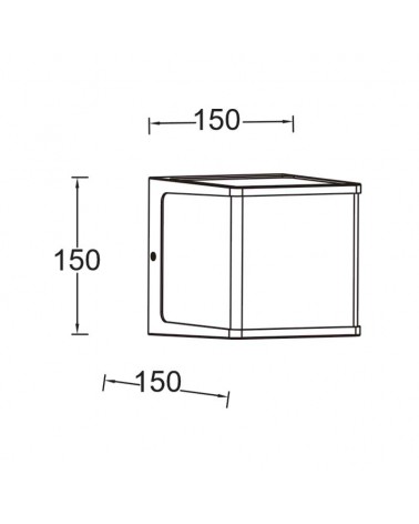 Dark grey outdoor wall light, 15cm, aluminum, LED 19W 3000K 4000K