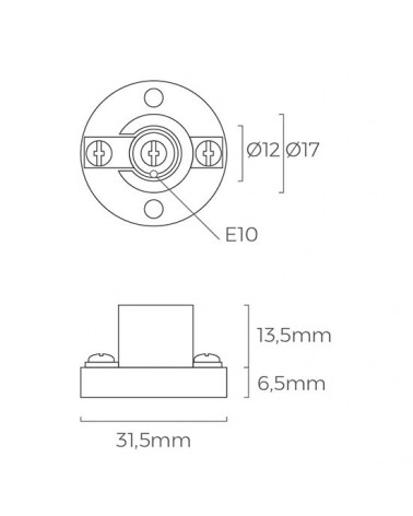 Ceramic E10 lamp holder