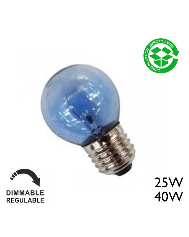 Round cool light incandescent bulb cool white, 25W 40W E27 230V filament