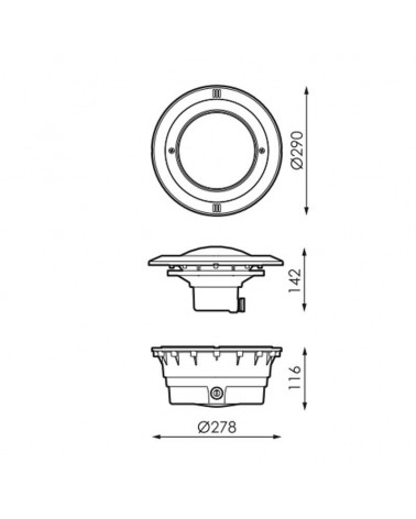IP68 Submersible Recessed LED Spotlight 18W 3000K 5000K 12VAC 1709lm