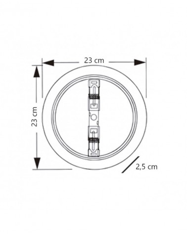 Plafón de superficie o empotrable blanco 23cm con LED integrado 18W CCT 3000K-4000K-6500K sensor de movimiento