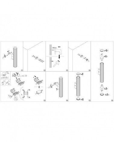 IP54 outdoor wall light with up and down projection, 2x25W GU10, black finish
