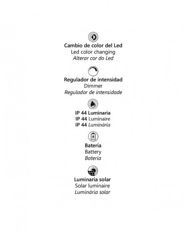 Lámpara solar de pared para exterior IP44 LED 5W regulable 3000-4000-6500K metal blanco