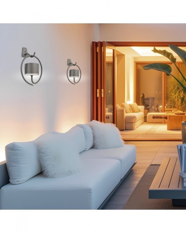 Lámpara solar de pared para exterior IP44 LED 5W regulable 3000-4000-6500K metal gris