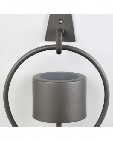 Lámpara solar de pared para exterior IP44 LED 5W regulable 3000-4000-6500K metal gris