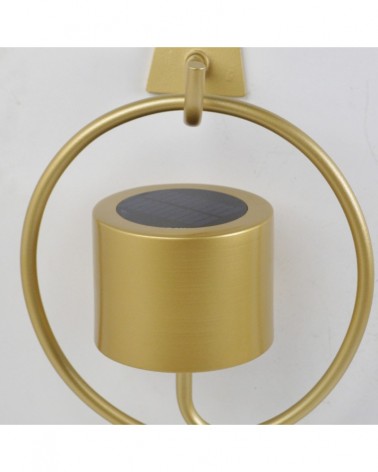 Lámpara solar de pared para exterior IP44 LED 5W regulable 3000-4000-6500K metal oro mate
