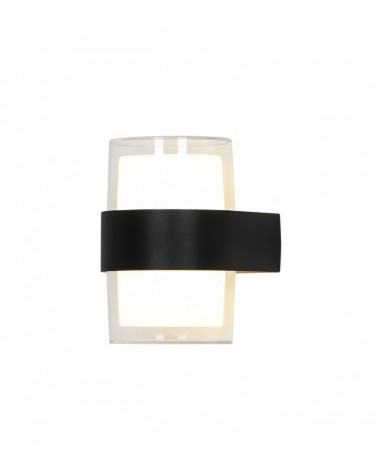 IP54 LED 6W 3000K outdoor wall light with elegant design in black metal and glass