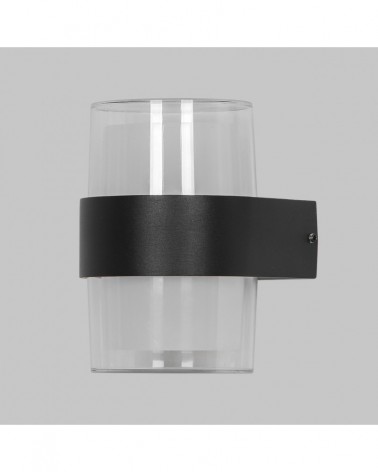 IP54 LED 6W 3000K outdoor wall light with elegant design in black metal and glass