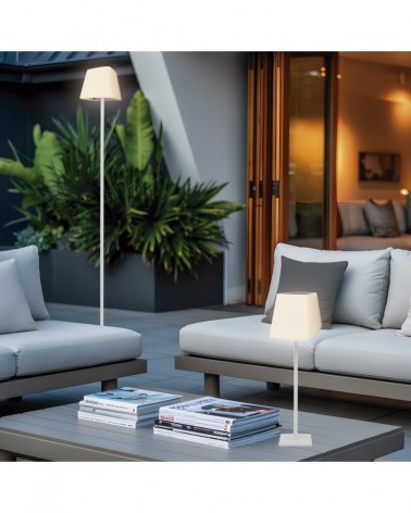 Lámpara solar regulable en altura IP44 LED 5W 3000-4000-6500K en metal blanco