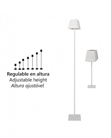 Lámpara solar regulable en altura IP44 LED 5W 3000-4000-6500K en metal blanco