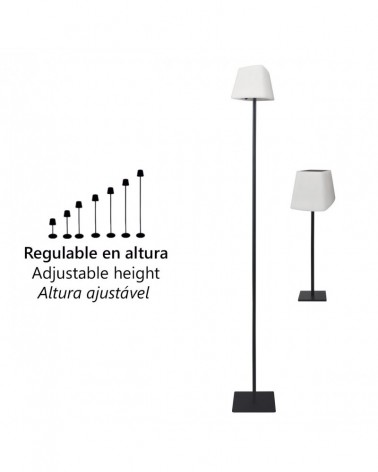 Lámpara solar regulable en altura IP44 LED 5W 3000-4000-6500K en metal blanco y negro