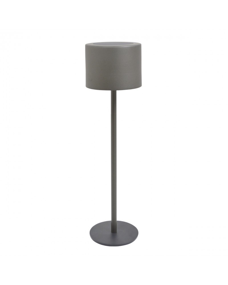 Lámpara solar de pie exterior o de mesa IP44 LED 5W regulable en altura 3000-4000-6500K en metal gris