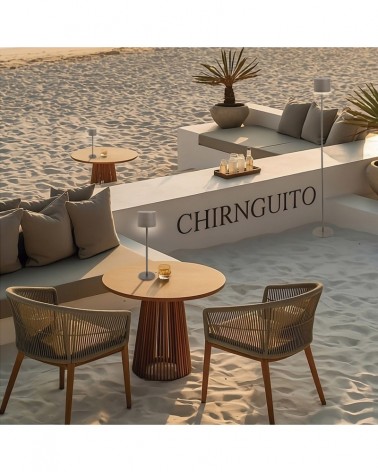 Lámpara solar de pie exterior o de mesa IP44 LED 5W regulable en altura 3000-4000-6500K en metal gris