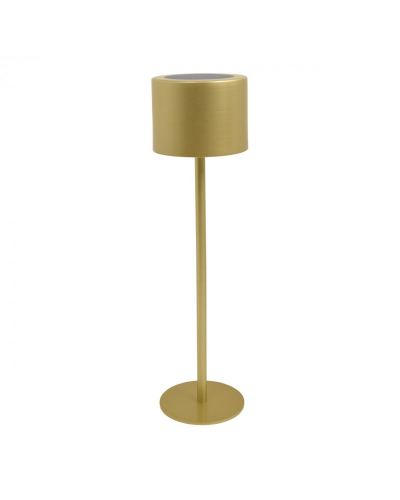 Solar outdoor floor or table lamp IP44 LED 5W height adjustable 3000-4000-6500K in matte gold metal