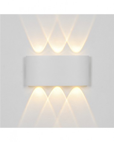 IP54 outdoor wall light, up and down LED, 6W 500LM 3000K, 16.5cm, white