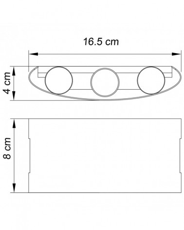 IP54 outdoor wall light, up and down LED, 6W 500LM 3000K, 16.5cm, black