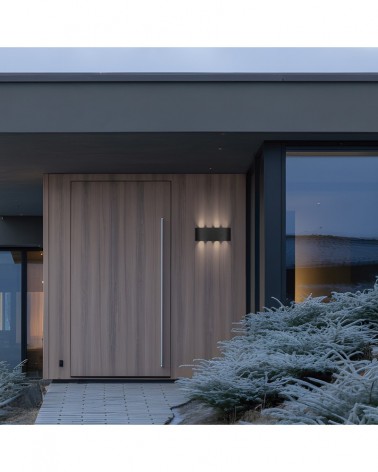 Aplique exterior IP54 luz arriba y abajo LED 8W 700LM 3000K 21,5cm negro