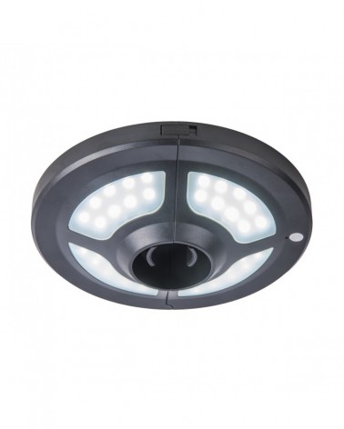Aro de luz LED para sombrillas fácil instalación con pilas color negro 3W 150LM 6000K