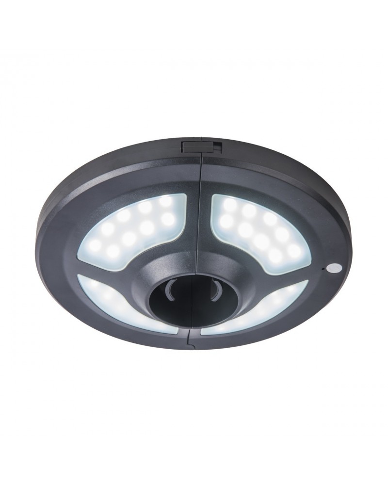 Aro de luz LED para sombrillas fácil instalación con pilas color negro 3W 150LM 6000K