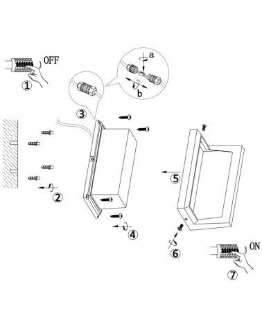 Aplique de pared exterior IP54 LED 12W 3000K Negro